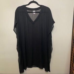 Merona Black Sheer Swim Cover Up Dress Size Medium
